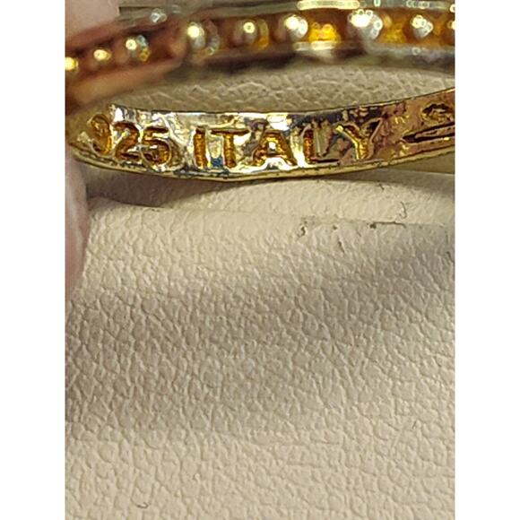 ETRUSCA ITALY STERLING SILVER GOLD PLATED BEADED STACK RING SIZE 9 Turquoise - Picture 4 of 5